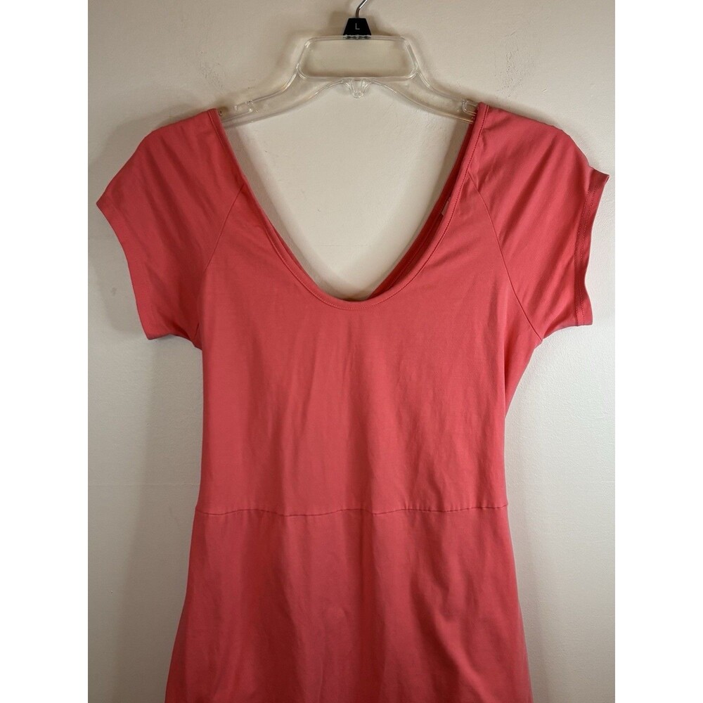 PACT Cross Back Fit & Flare Dress Women Large Salmon Cap Sleeve Casual Beach - Picture 6 of 13